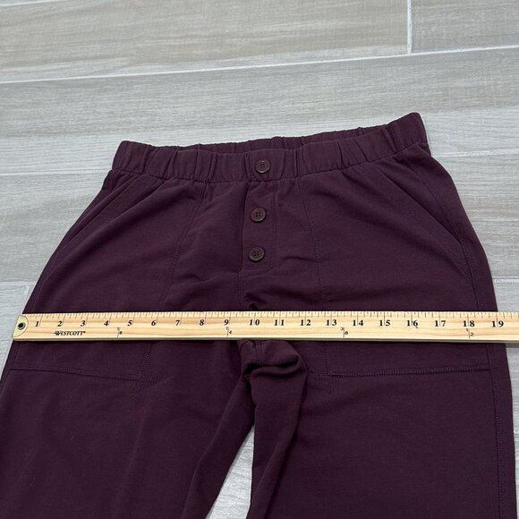 Sundays Mid-Rise Brynn Boxer Button Detail Relaxed Jogger Pants in Berry Size 1 - Picture 12 of 15